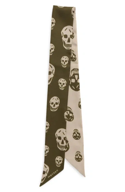Alexander Mcqueen Mcqueen Skinny Silk Twill Scarf In Multi