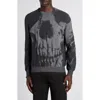 Alexander Mcqueen Skull Intarsia Wool Melange Crewneck Sweater