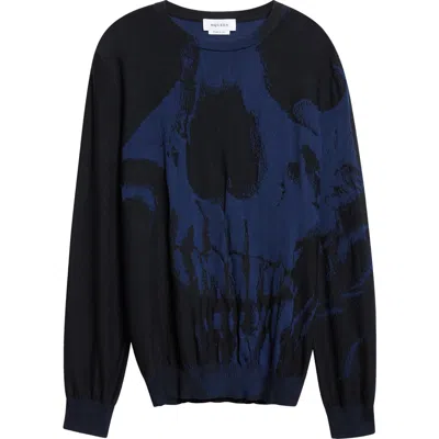 Alexander Mcqueen Mcqueen Skull Double Knit Wool Crewneck Sweater In Multi