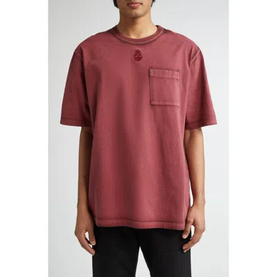 Alexander Mcqueen Mcqueen Skull Embroidered Pocket T-shirt In Pink