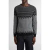 Alexander Mcqueen Mcqueen Skull Fair Isle Wool Crewneck Sweater In Gray