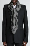 Alexander Mcqueen Mcqueen Skull Houndstooth Wool & Silk Fringe Scarf In Multi