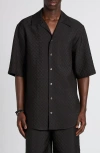 Alexander Mcqueen Camp Collar Hawaiian Black Viscose Shirt In Black