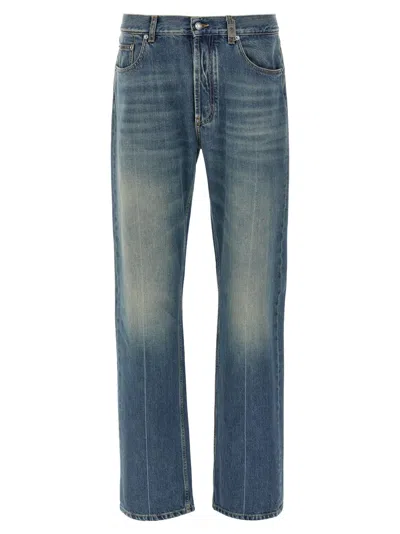 Alexander Mcqueen Skull Jeans Blue