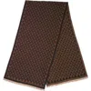 Alexander Mcqueen Mcqueen Skull Monogram Wool Blend Scarf In Brown