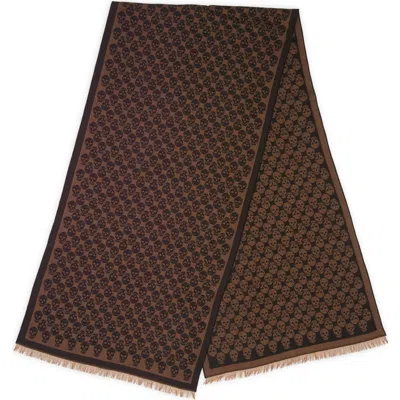 Alexander Mcqueen Mcqueen Skull Monogram Wool Blend Scarf