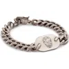 Alexander Mcqueen Mcqueen Skull Plate Pendant Bracelet In Metallic