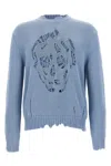 Alexander Mcqueen Mcqueen Skull Sweater In Blue