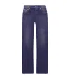 Alexander Mcqueen Mcqueen Slashed Zip Low-rise Bootcut Jeans In Blue