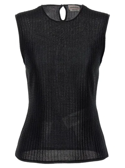 ALEXANDER MCQUEEN MCQUEEN SLEEVELESS ARMOR-EFFECT TOP WITH MODERN AESTHETIC