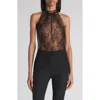 Alexander Mcqueen Mcqueen Sleeveless Sheer Floral Lace Top In Black