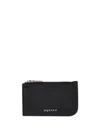 Alexander Mcqueen Black Pebbled Leather Card Holder With Zip