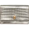 Alexander Mcqueen Mcqueen Small Skull Croc Embossed Leather Shoulder Bag