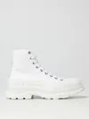 Alexander Mcqueen Sack Sneaker In Canvas With Leather Interior In White