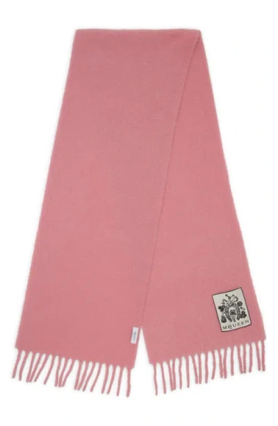 Alexander Mcqueen Mcqueen Solid Alpaca Blend Scarf In Pink