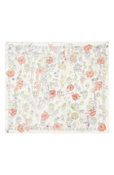 Alexander Mcqueen Mcqueen Spider Floral Silk Twill Chiffon Scarf In Multi