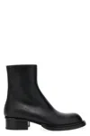 Alexander Mcqueen Black Leather Stack Ankle Boots