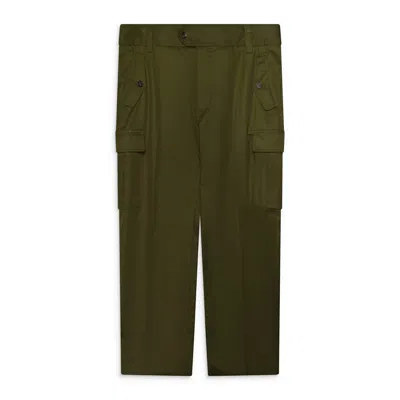 Alexander Mcqueen Mcqueen Straight Leg Cargo Pants Khaki Green In Animal Print