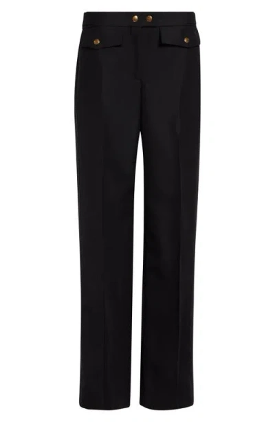 Alexander Mcqueen Navy Blue Wool Pant In Black