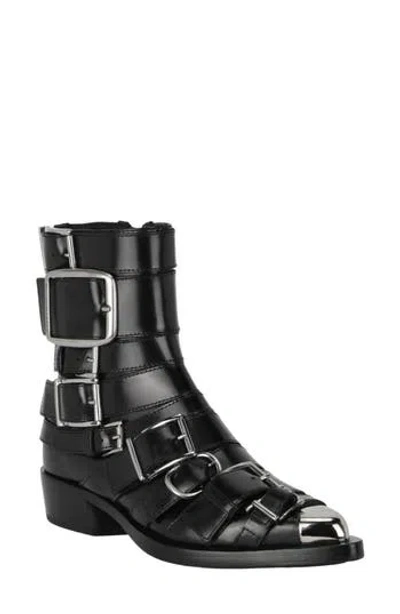 Alexander Mcqueen Mcqueen Strappy Punk Ankle Bootie In Black