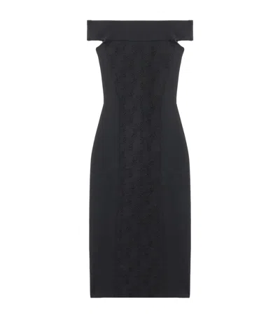 Alexander Mcqueen Mcqueen Stretch-jacquard Midi Dress In Black