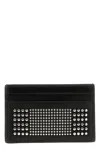 Alexander Mcqueen Black Card-holder With Silver-finished Studs In Leather Man