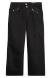 Alexander Mcqueen Mcqueen Studded Crop Painter Jeans In Black