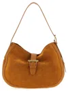 Alexander Mcqueen T-bar Suede Shoulder Bag In Brown