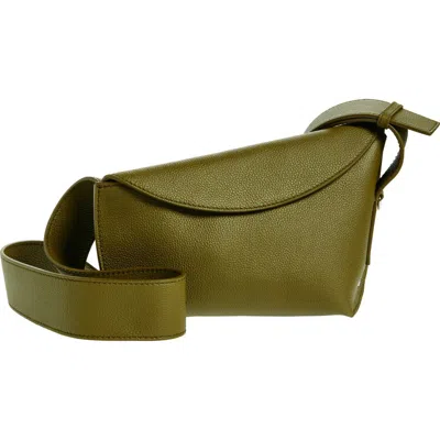 Alexander Mcqueen T-bar Sling Leather Crossbody Bag In Military/silver