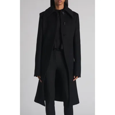Alexander Mcqueen Mcqueen T-bar Wool & Cashmere Cutaway Coat In Black
