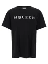 Alexander Mcqueen Logo Lettering Crewneck T-shirt In Black