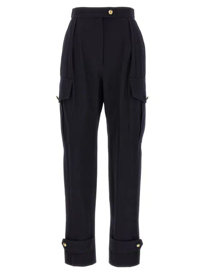 Alexander Mcqueen Mcqueen Tailored Black Cargo Pants With Functional Pockets
