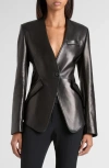 Alexander Mcqueen Mcqueen Tailored Peplum Leather Jacket In Black