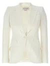 Alexander Mcqueen Mcqueen Women Single-breasted Blazer In White