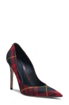 Alexander Mcqueen Mcqueen Tartan Pointed Toe Pump In Red