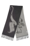 Alexander Mcqueen Mcqueen Tattoo Jacquard Wool & Cashmere Fringe Scarf