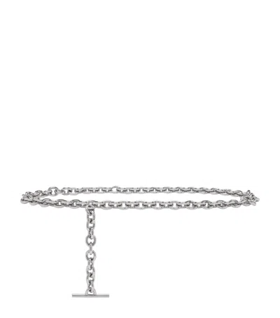 Alexander Mcqueen Mcqueen T-bar Chain Belt In Neutral