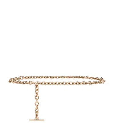 Alexander Mcqueen Mcqueen T-bar Chain Belt In Neutral