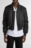 Alexander Mcqueen Mcqueen Technical Crop Bomber Jacket In Black