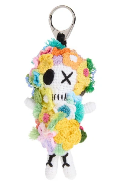 Alexander Mcqueen Mcqueen The Doll Rose Crochet Bag Charm In Mix Color