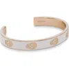 Alexander Mcqueen Mcqueen Thin Skull Enamel Cuff Bracelet