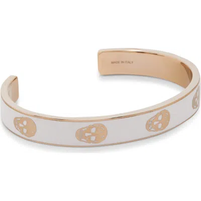 Alexander Mcqueen Mcqueen Thin Skull Enamel Cuff Bracelet