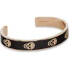 Alexander Mcqueen Mcqueen Thin Skull Enamel Cuff Bracelet