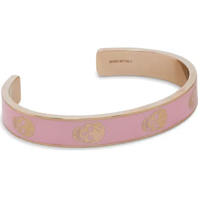 Alexander Mcqueen Mcqueen Thin Skull Enamel Cuff Bracelet