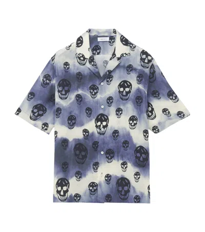 Alexander Mcqueen Mcqueen Tie-dye Skull Hawaiian Shirt In White