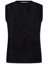 Alexander Mcqueen Stretch Jersey Top With Devoré Logo
