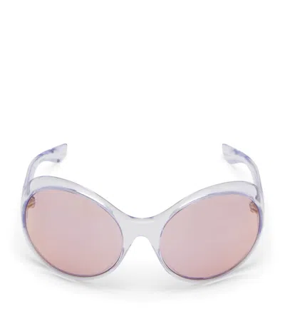 Alexander Mcqueen Mcqueen Transparent Round Kate Sunglasses In Multi