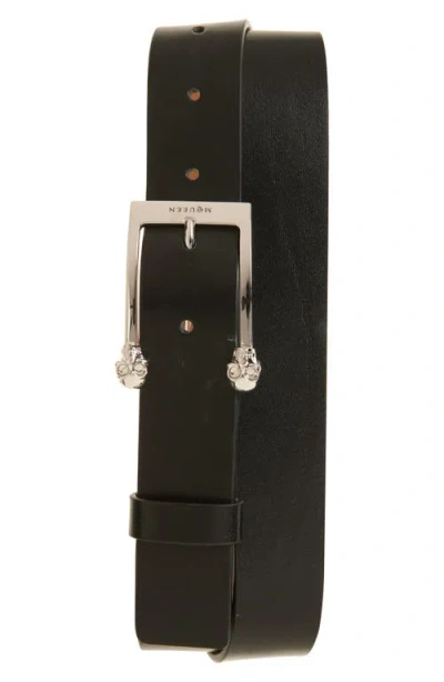 Alexander Mcqueen Mcqueen Twin Skull Leather Belt