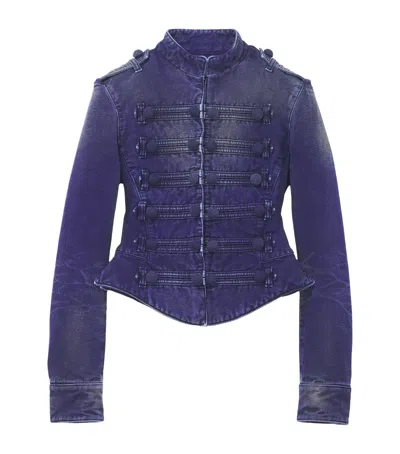 Alexander Mcqueen Mcqueen Uniform Denim Jacket In Blue