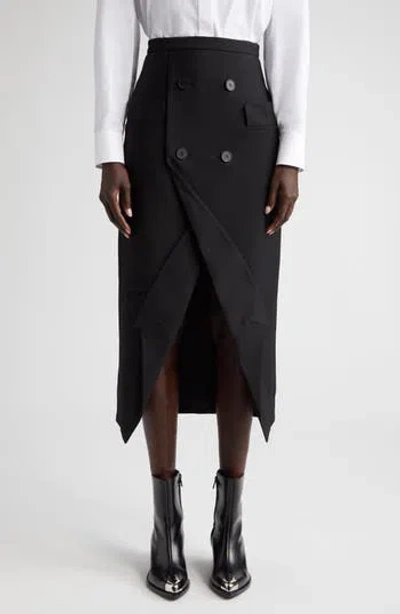 Alexander Mcqueen Mcqueen Upside Down Tuxedo Skirt In Black